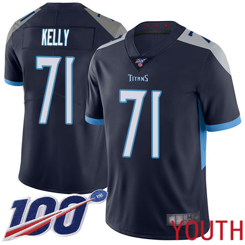 Tennessee Titans Limited Navy Blue Youth Dennis Kelly Home Jersey NFL Football 71 100th Season Vapor Untouchable